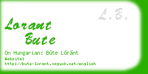 lorant bute business card
